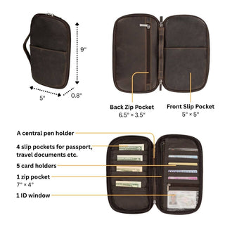 Monroe Leather Passport Wallet in Brown