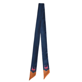 Rodeo Rose Twilly Scarf in Mustnight Blue: Floral Western Cowgirl Silky Scarf