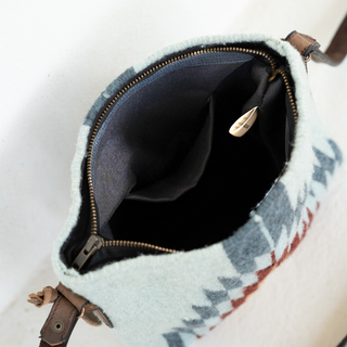 Rebel Zapotec Wool Crossbody–Leather Trim