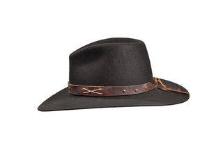 50/50 Beaver Fur, Dark Gray Fedora – Rugged Elegance, Size 7 1/8