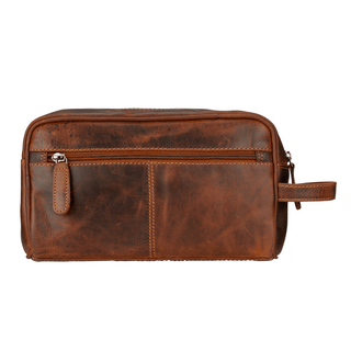 Premium Leather Toiletry Bag for Men – Montana – Chestnut