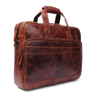 Sutton Leather Briefcase 16" Bag – Unisex – Chestnut