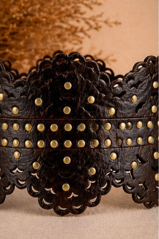 Ares Drk Brn Leather Sash Belt