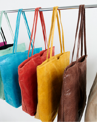 Gemma Teal Handcrafted Leather Tote Bags