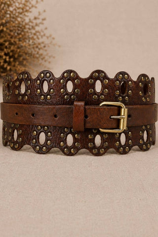 Draco Dark Brown Leather Sash Belt