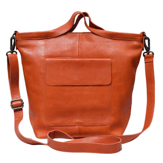 Bianca Handcrafted Leather Tote/Crossbody Bags: Cognac