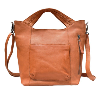 Mason Handcrafted Leather Tote/Crossbody Bags: Cognac