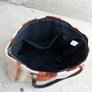Adobe Rosa Zapotec Wool Tote–Handwoven in Oaxaca