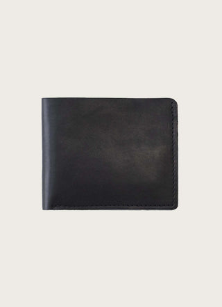 Full-Grain Leather Bifold Wallet: Black