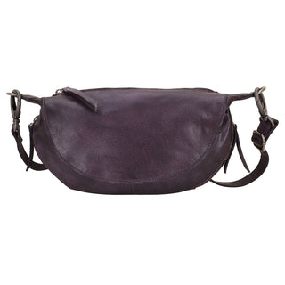 Crosby Handcrafted Leather Sling/Crossbody Bags: Eggplant