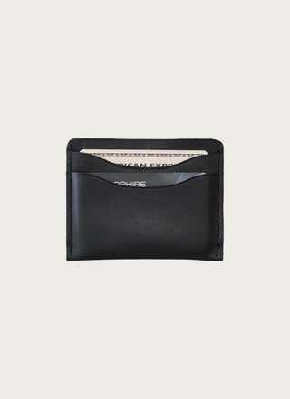 Full-Grain Leather Card Wallet – Slim Minimalist: Black