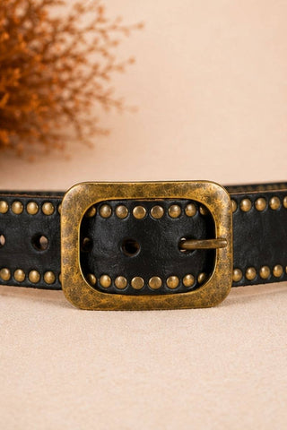 HELIOS Black Leather Belt