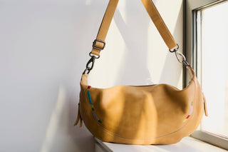 Haven Handcrafted Leather Crossbody/Sling: Camel