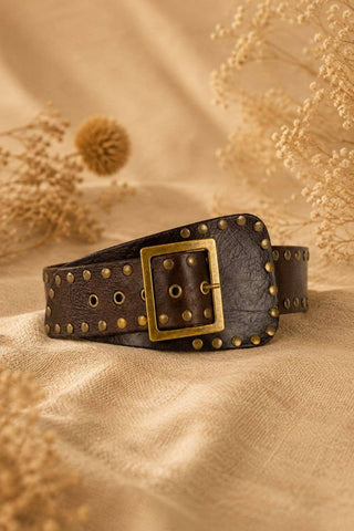NOX leather sash belt dark brown