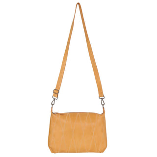 Avery Diamond Leather Crossbody Bag: Cognac