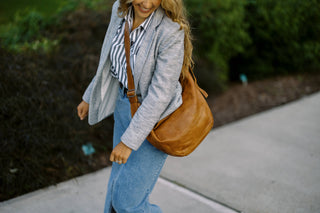Boone Handcrafted Leather Crossbody/Hobo  Bags: Cognac