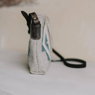 Sueños Zapotec Wool Crossbody–Leather Trim