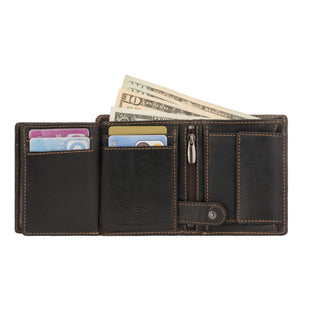 Philip Leather Trifold Wallet for Men in Brown