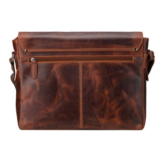 Premium Leather Laptop Bag 14" – Chicago – Chestnut