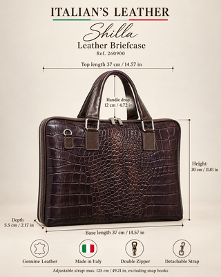 SHILLA - crocodile-embossed: Marron