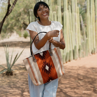 Adobe Rosa Zapotec Wool Tote–Handwoven in Oaxaca