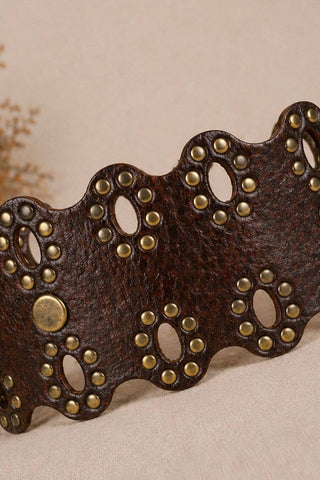Draco Dark Brown Leather Sash Belt