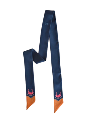 Rodeo Rose Twilly Scarf in Mustnight Blue: Floral Western Cowgirl Silky Scarf