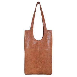 Laptop Handcrafted Leather Tote: Cognac