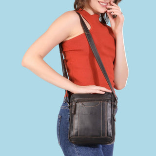Asheville Leather Crossbody Bag – Unisex – Brown