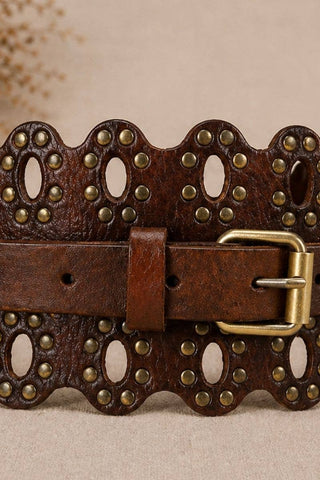 Draco Dark Brown Leather Sash Belt