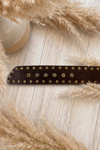 NOX leather sash belt dark brown