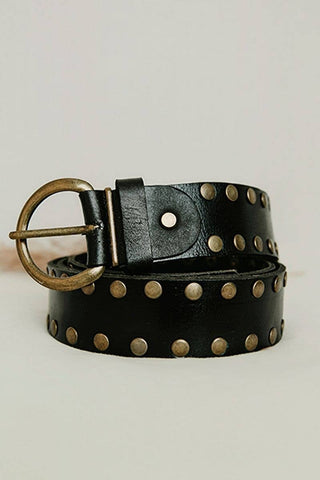 CIRIUS BL LEATHER BELT W/ WIDE STUDS