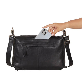 Avery Diamond Leather Crossbody Bag: Cognac