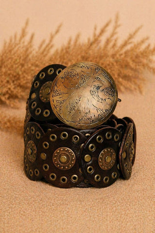 DARK BROWN LEATHER BELT ALPHA NARROW