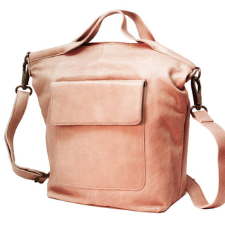 Bianca Handcrafted Leather Tote/Crossbody Bags: Cognac