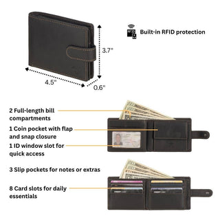 Phoenix Leather Clip Wallet – Men – Brown