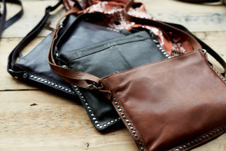 Gabriel Handcrafted Leather Crossbody Bags: Cognac