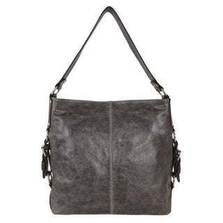 Simone Md Leather Shoulder Bag: Slate