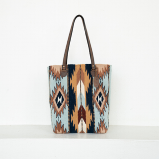 High Desert Wool Bucket Tote–Leather Strap