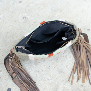 Tierra Verde Wool Fringe Crossbody–Handwoven Oaxaca