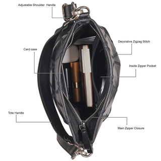 Ivy Diamond Leather Crossbody Bag: Cognac