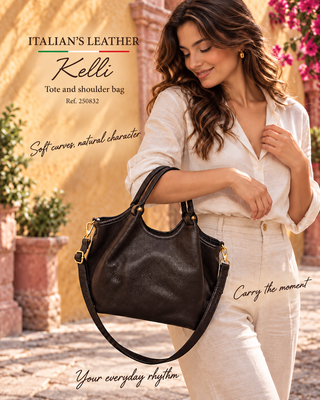 KELLI - Leather bag: Wine red
