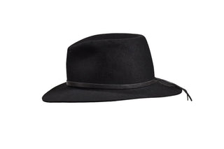 Black Beaver Fedora – Black Leather Band, Size 7 1/4