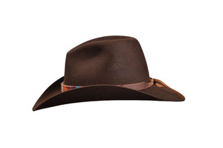 Chocolate Cowboy Hat – European Hare with Pendleton Band, Size 7 3/8