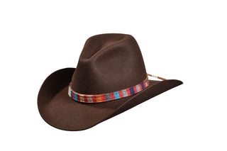 Chocolate Cowboy Hat – European Hare with Pendleton Band, Size 7 3/8