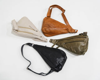 Hippie Handcrafted Leather Sling Bags: Camel