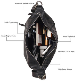 Avery Diamond Leather Crossbody Bag: Cognac