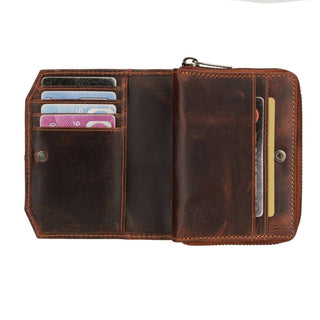 Nora Leather Wallet in Chestnut
