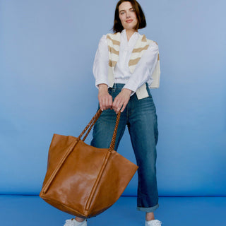 Voyage Tote (Lg): Cognac