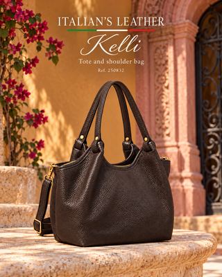 KELLI - Leather bag: Wine red